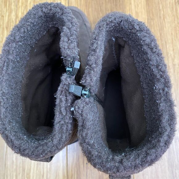 LL Bean Brown Suede Boots Fleece Lined Primaloft Womens 9.5 Wide - Picture 8 of 10